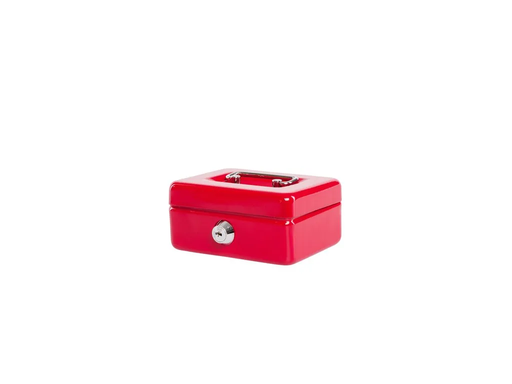 Geldkist MAUL met muntgleuf en slot 125x95x60mm rood
