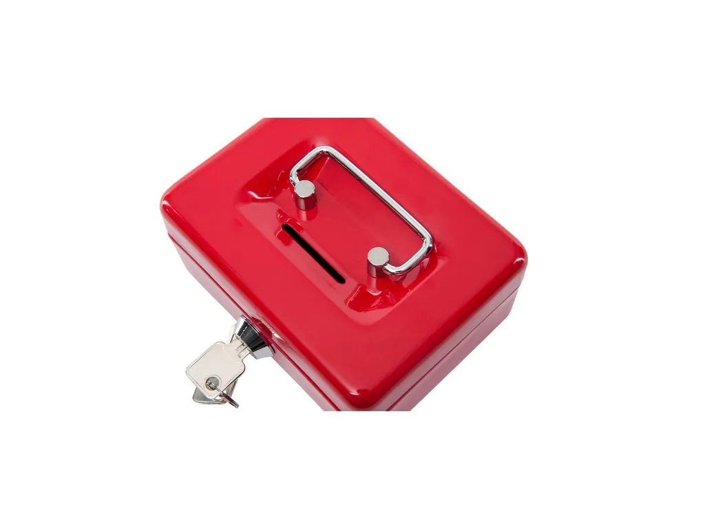Geldkist MAUL met muntgleuf en slot 125x95x60mm rood