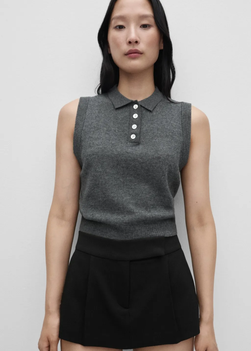 Gilet met knopen 100% wol