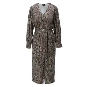   K-Design Jurk Met V-Hals, Print & Split 305 Multi KL