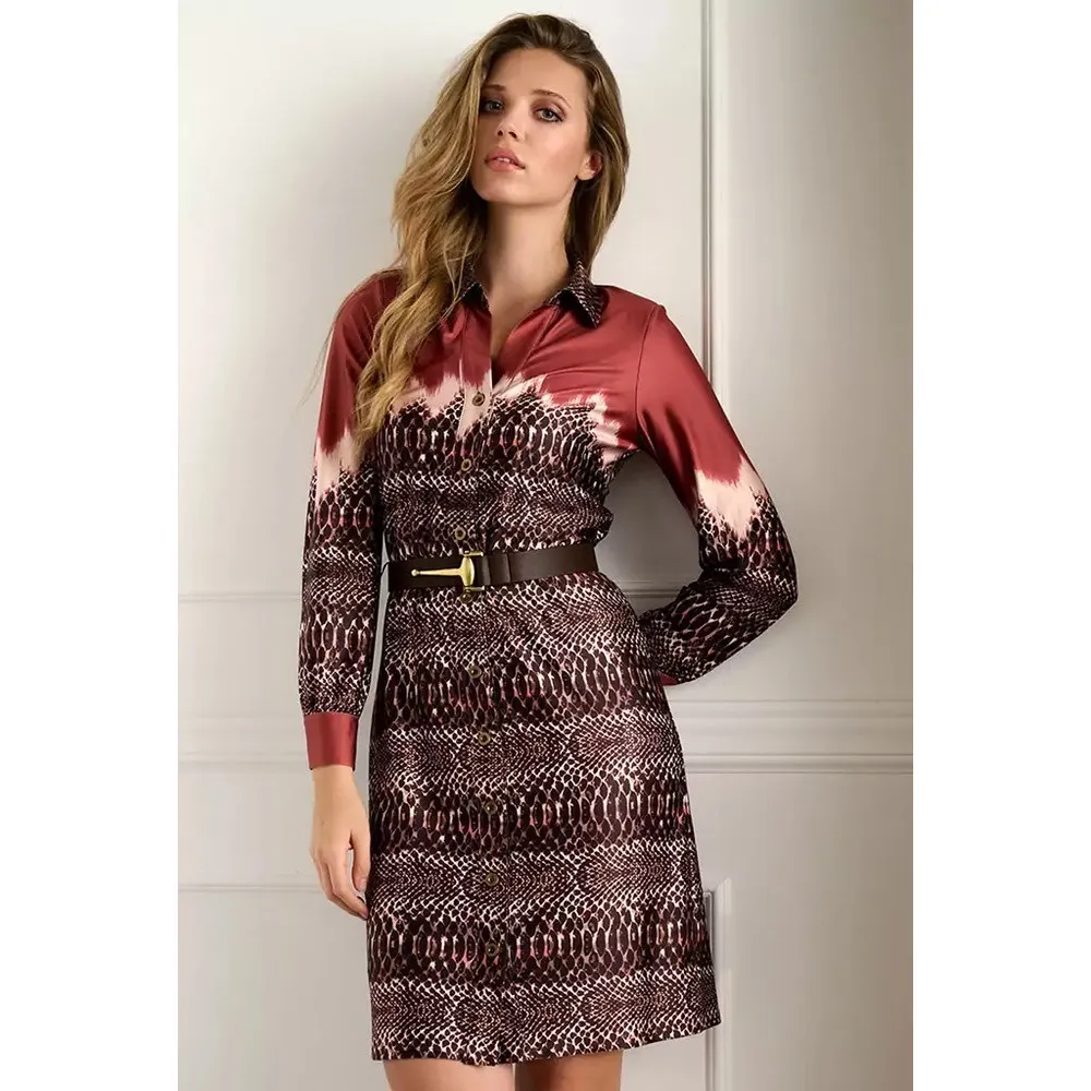   KDESIGN POLO JURK MET DESIGN & RIEM BRUIN 1