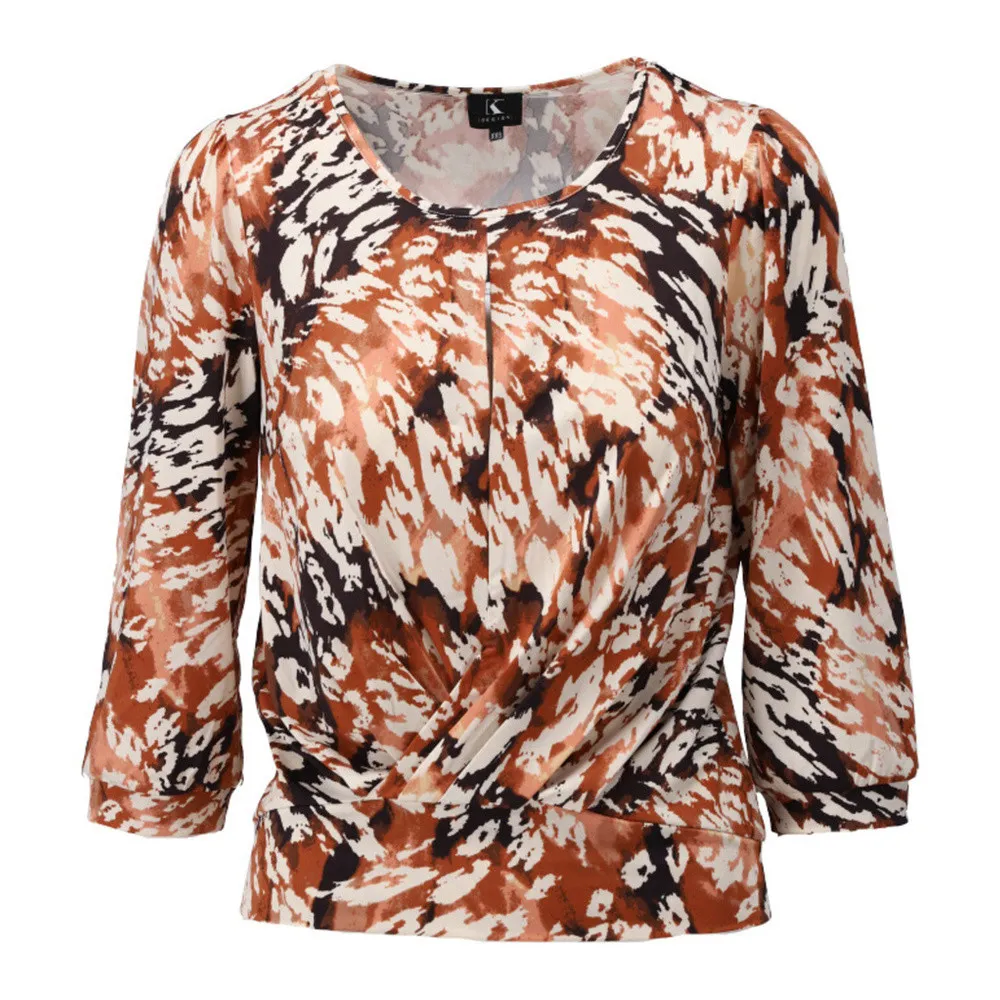   KDESIGN TOP MET RONDE HALS & KNOOP MULTI KL