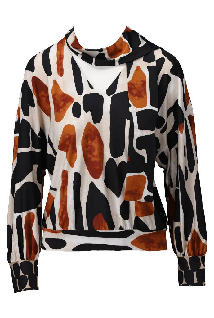 KDESIGN V HALS TOP MET DESIGN & SJAALTJE Z326