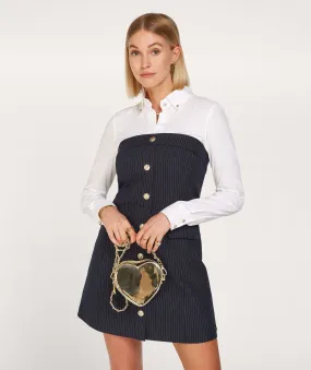 LAYLEE fitted mini jurk met pinstripe - midnight blue