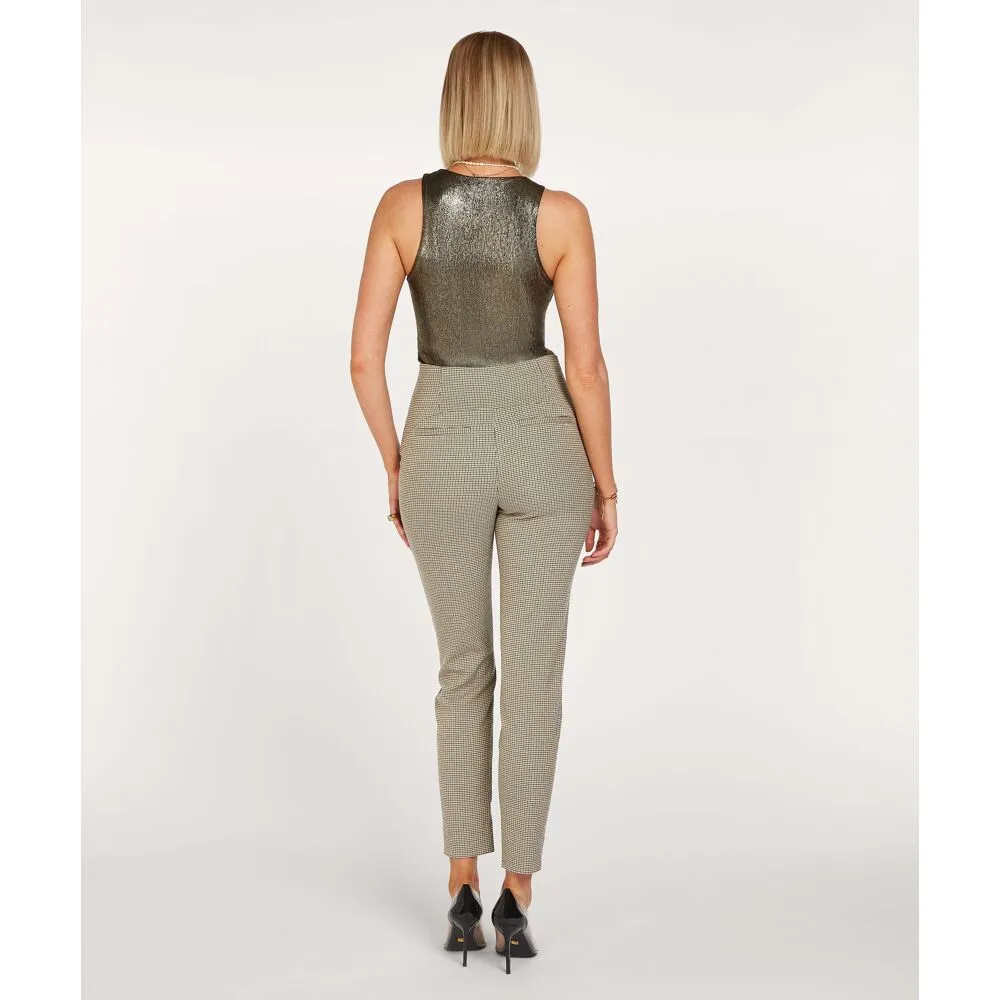 MIEKE  HIGH RISE FITTED BROEK VAN JOSH V MET PIEDDEPOULE PATROON