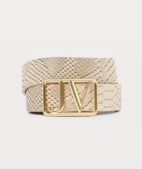 PERRI riem met snake dessin - ash beige