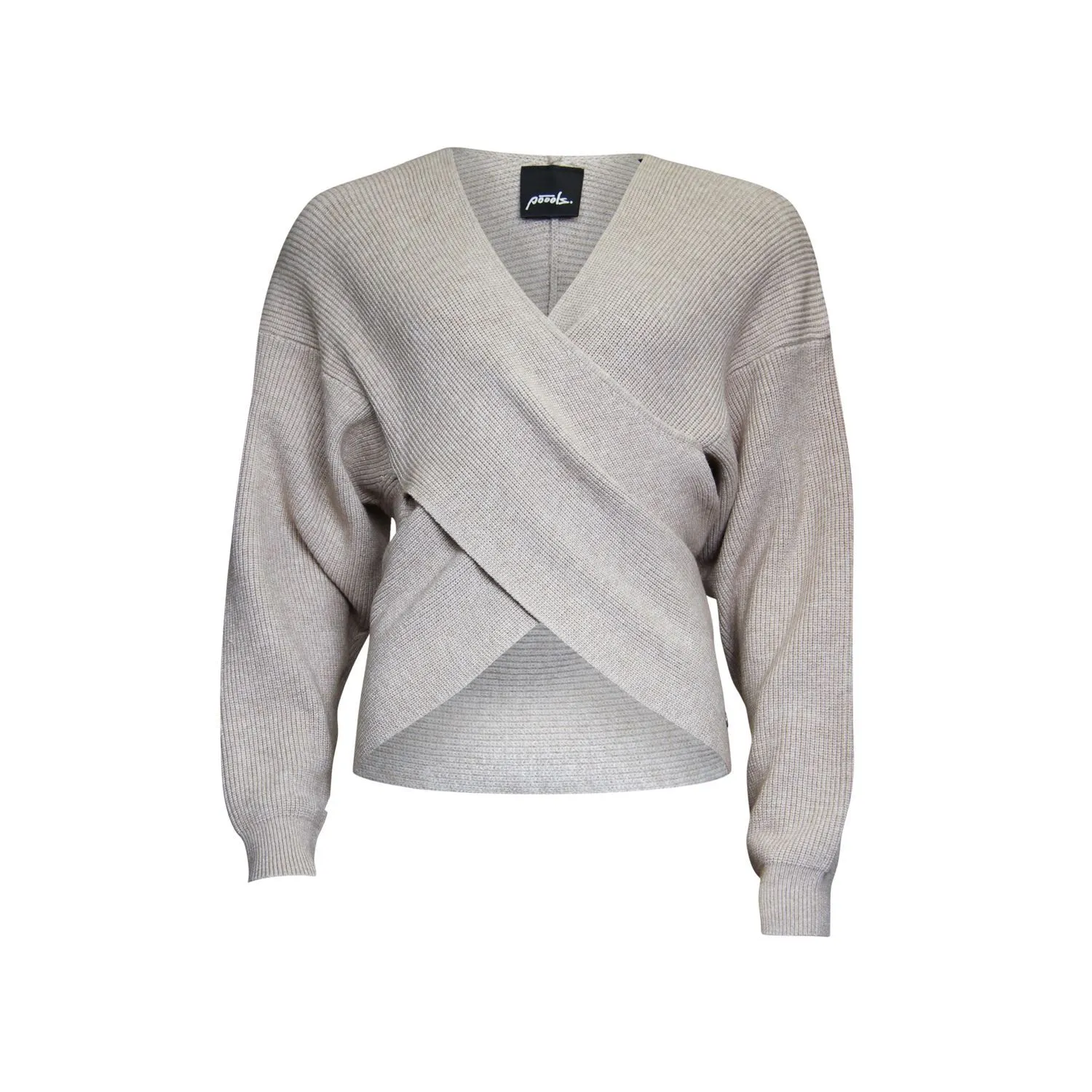 Poools wrap pullover zand