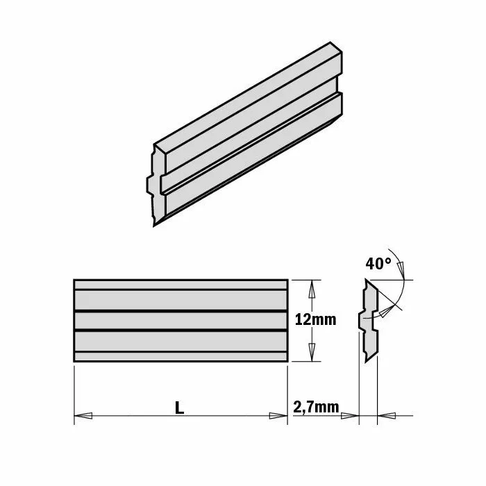 System knive 410x12x2,7 mm HSS 18% Centrofix, Centrostar, Quickfix