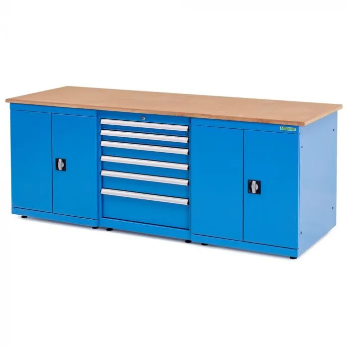 Werkbank 220 x 75 cm met MDF werkblad