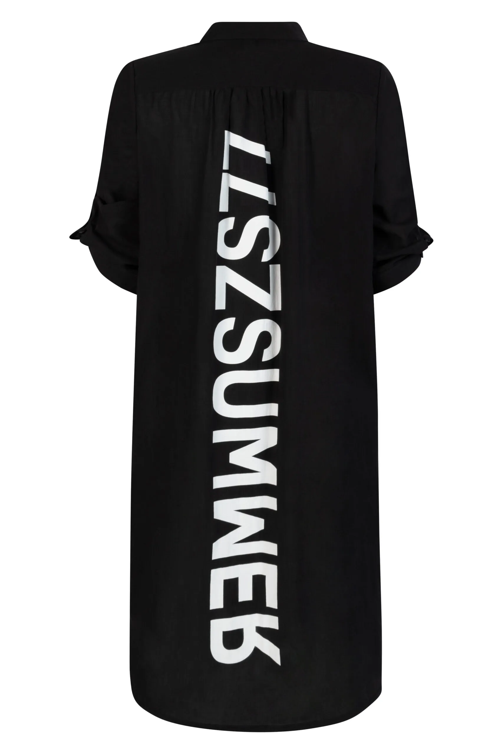 Zoso Florence Blouse Voile Long Blouse Back Print – Black/White