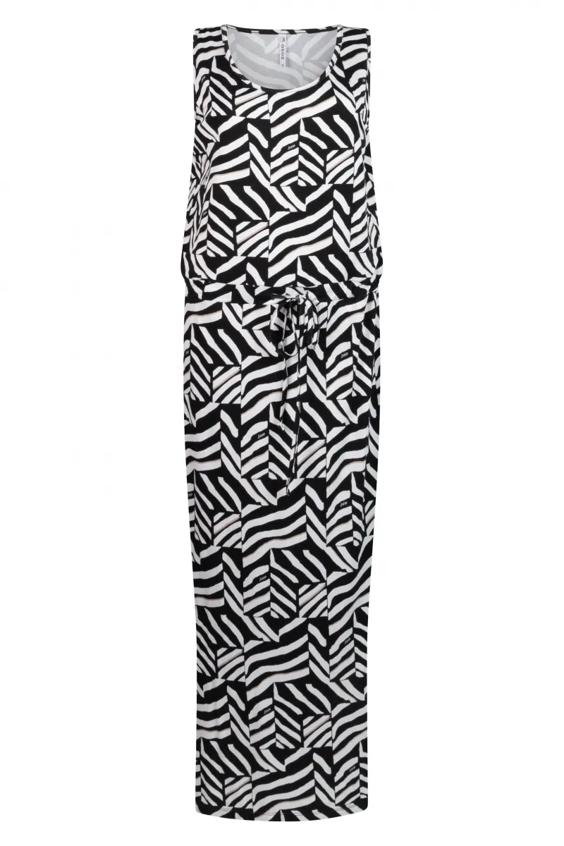 Zoso Printed Long Dress – Black/White