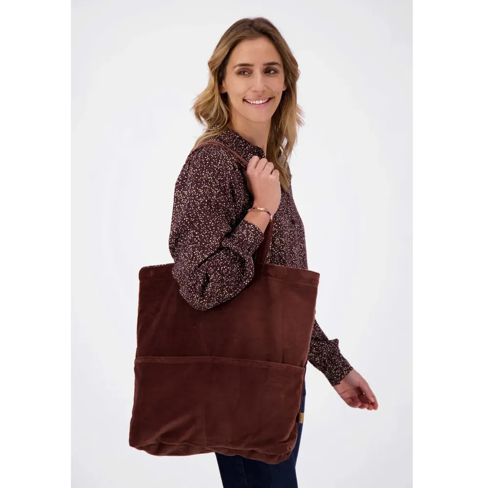   ZUSSS Fluwelen Shopper Paars KL