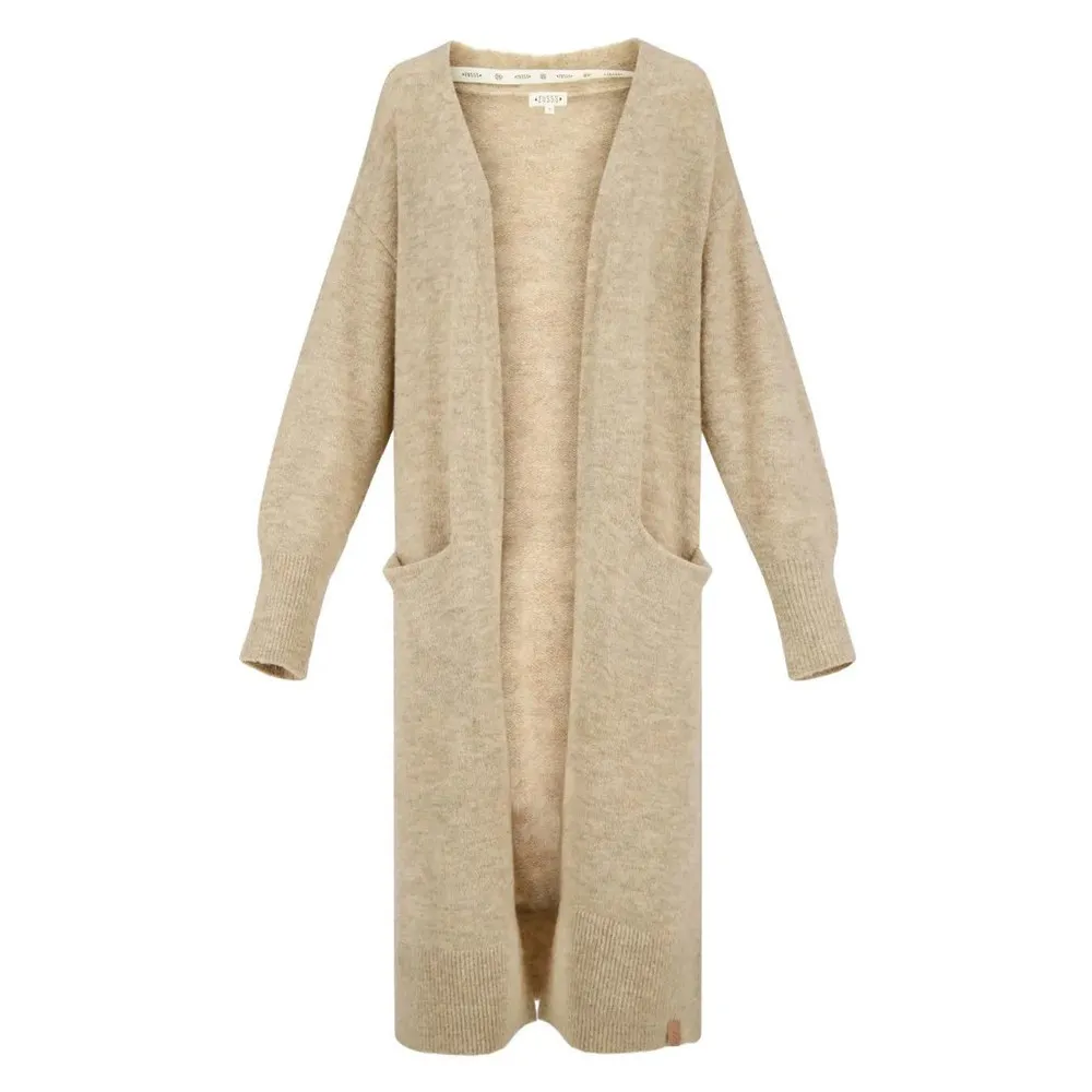   ZUSSS Lang Gebreid Vest Beige KL